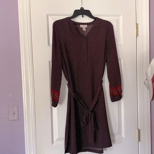 Loft Maroon and Blue Dress